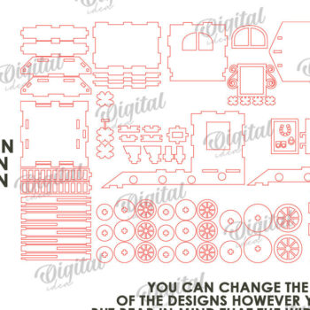 Intra απο ξύλο plywood 3mm-4mm πάχος 3D Patrick's Day Train Cut  Design Δίασταση 30x20 cm INTRAFABR-116139375 - Image 4