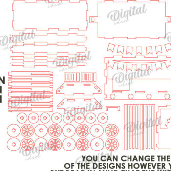 Intra απο ξύλο plywood 3mm-4mm πάχος 3D Patrick's Day Train Cut  Design Δίασταση 30x20 cm INTRAFABR-116139375 - Image 7