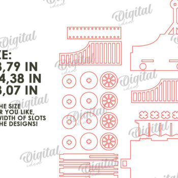 Intra απο ξύλο plywood 3mm-4mm πάχος 3D Patrick's Day Train Cut  Design Δίασταση 30x20 cm INTRAFABR-116139375 - Image 9