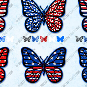 Intra απο ξύλο plywood 3mm-4mm πάχος 3D Patriotic Butterfly Papercut Δίασταση 3600x3600 cm INTRAFABR-13734483