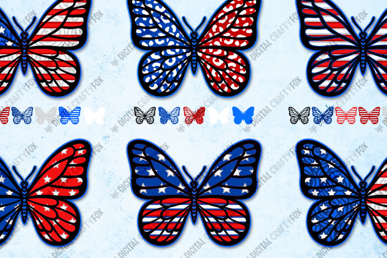 Intra απο ξύλο plywood 3mm-4mm πάχος 3D Patriotic Butterfly Papercut Δίασταση 3600x3600 cm INTRAFABR-13734483