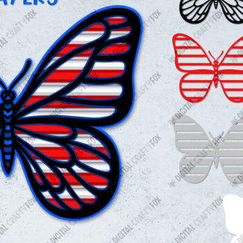 Intra απο ξύλο plywood 3mm-4mm πάχος 3D Patriotic Butterfly Papercut Δίασταση 3600x3600 cm INTRAFABR-13734483 - Image 7