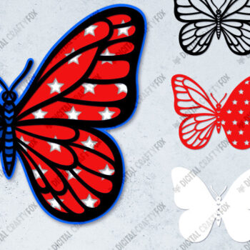 Intra απο ξύλο plywood 3mm-4mm πάχος 3D Patriotic Butterfly Papercut Δίασταση 3600x3600 cm INTRAFABR-13734483 - Image 8