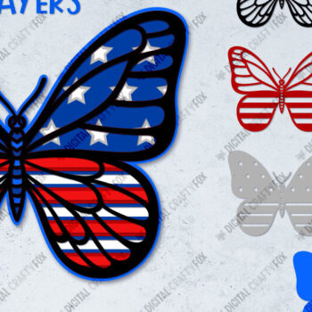 Intra απο ξύλο plywood 3mm-4mm πάχος 3D Patriotic Butterfly Papercut Δίασταση 3600x3600 cm INTRAFABR-13734483 - Image 9