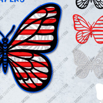 Intra απο ξύλο plywood 3mm-4mm πάχος 3D Patriotic Butterfly Papercut Δίασταση 3600x3600 cm INTRAFABR-13734483 - Image 11