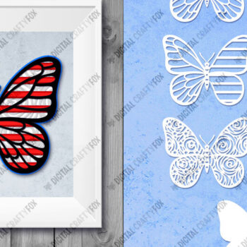 Intra απο ξύλο plywood 3mm-4mm πάχος 3D Patriotic Butterfly Papercut Δίασταση 3600x3600 cm INTRAFABR-13734483 - Image 12