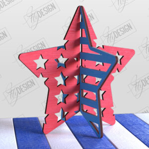 Intra απο ξύλο plywood 3mm-4mm πάχος 3D Patriotic Stand | Αμερικανικό σύμβολο Δίασταση 15x15 cm INTRAFABR-97751744