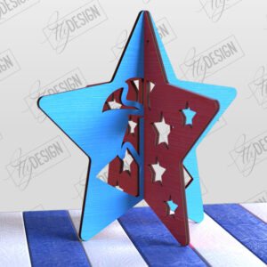 Intra απο ξύλο plywood 3mm-4mm πάχος 3D Patriotic Stand | Αμερικανικό σύμβολο Δίασταση 15x15 cm INTRAFABR-97751751