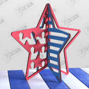 Intra απο ξύλο plywood 3mm-4mm πάχος 3D Patriotic Stand | Αμερικανικό σύμβολο Δίασταση 15x15 cm INTRAFABR-97751758