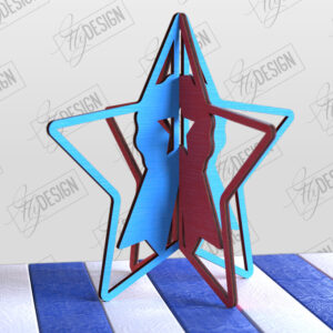 Intra απο ξύλο plywood 3mm-4mm πάχος 3D Patriotic Stand | Αμερικανικό σύμβολο Δίασταση 15x15 cm INTRAFABR-97751773