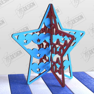 Intra απο ξύλο plywood 3mm-4mm πάχος 3D Patriotic Stand | Αμερικανικό σύμβολο Δίασταση 15x15 cm INTRAFABR-97751777