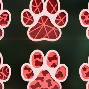 Intra απο ξύλο plywood 3mm-4mm πάχος 3D Paw Print Layered Pet Δίασταση 30x20 cm INTRAFABR-57273401 - Image 1