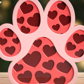 Intra απο ξύλο plywood 3mm-4mm πάχος 3D Paw Print Layered Pet Δίασταση 30x20 cm INTRAFABR-57273401 - Image 2