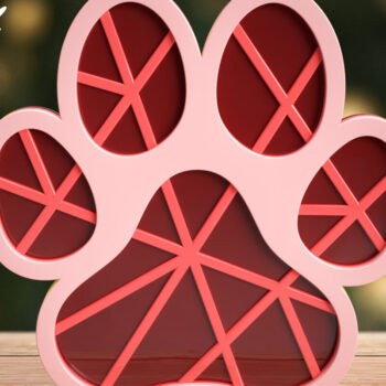 Intra απο ξύλο plywood 3mm-4mm πάχος 3D Paw Print Layered Pet Δίασταση 30x20 cm INTRAFABR-57273401 - Image 4