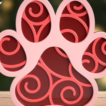 Intra απο ξύλο plywood 3mm-4mm πάχος 3D Paw Print Layered Pet Δίασταση 30x20 cm INTRAFABR-57273401 - Image 6