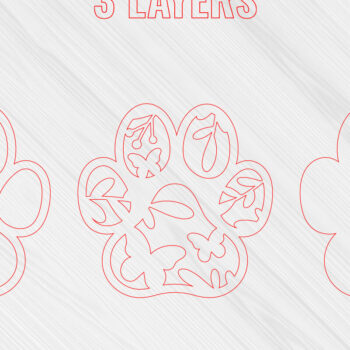 Intra απο ξύλο plywood 3mm-4mm πάχος 3D Paw Print Layered Pet Δίασταση 30x20 cm INTRAFABR-57273401 - Image 9