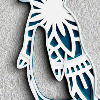 Intra απο ξύλο plywood 3mm-4mm πάχος 3D Penguin Mandala 4 Layer Δίασταση 30x30 cm INTRAFABR-101194748 - Image 5