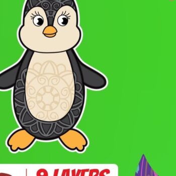 Intra απο ξύλο plywood 3mm-4mm πάχος 3D Penguin Cut Δίασταση 30x20 cm INTRAFABR-17649232 - Image 1