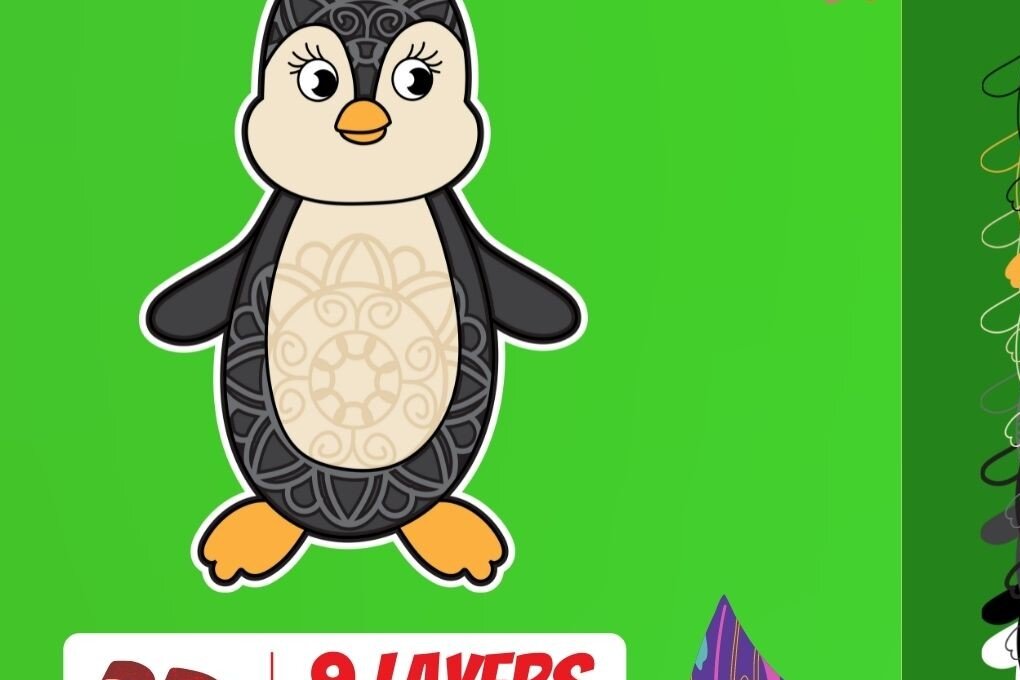 Intra απο ξύλο plywood 3mm-4mm πάχος 3D Penguin Cut Δίασταση 30x20 cm INTRAFABR-17649232