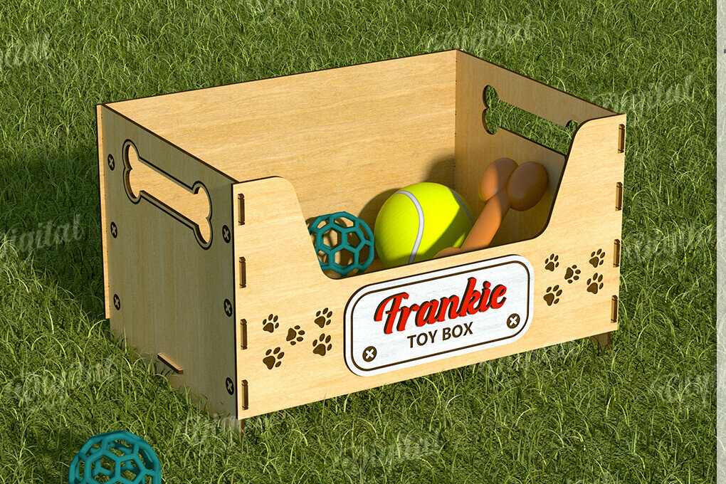 Intra απο ξύλο plywood 3mm-4mm πάχος 3D εξατομικευμένο καλάθι παιχνιδιών για κατοικίδια Δίασταση 30x20 cm INTRAFABR-119548901