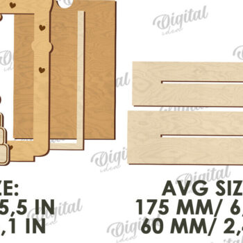 Intra απο ξύλο plywood 3mm-4mm πάχος Τρισδιάστατο εξατομικευμένο λέιζερ κορνίζας γάμου Δίασταση 20x30 cm INTRAFABR-121120555 - Image 2