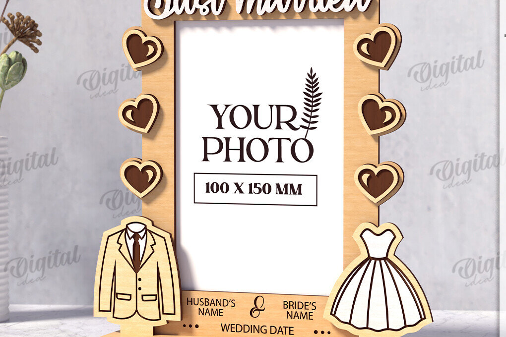 Intra απο ξύλο plywood 3mm-4mm πάχος Τρισδιάστατο εξατομικευμένο λέιζερ κορνίζας γάμου Δίασταση 20x30 cm INTRAFABR-121120333