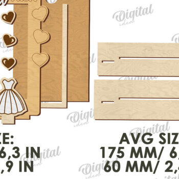 Intra απο ξύλο plywood 3mm-4mm πάχος Τρισδιάστατο εξατομικευμένο λέιζερ κορνίζας γάμου Δίασταση 20x30 cm INTRAFABR-121120333 - Image 2