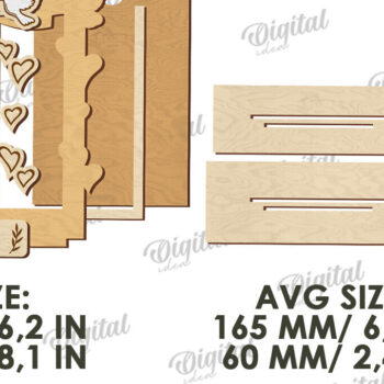 Intra απο ξύλο plywood 3mm-4mm πάχος Τρισδιάστατο εξατομικευμένο λέιζερ κορνίζας γάμου Δίασταση 20x30 cm INTRAFABR-121120354 - Image 2