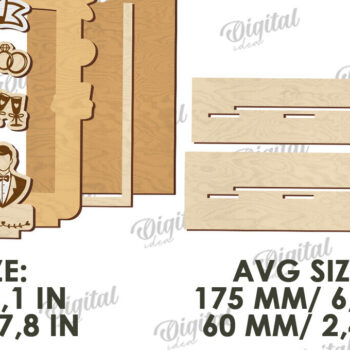 Intra απο ξύλο plywood 3mm-4mm πάχος Τρισδιάστατο εξατομικευμένο λέιζερ κορνίζας γάμου Δίασταση 20x30 cm INTRAFABR-121120383 - Image 2