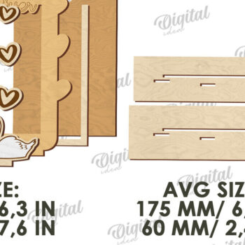 Intra απο ξύλο plywood 3mm-4mm πάχος Τρισδιάστατο εξατομικευμένο λέιζερ κορνίζας γάμου Δίασταση 20x30 cm INTRAFABR-121120417 - Image 2