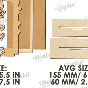 Intra απο ξύλο plywood 3mm-4mm πάχος Τρισδιάστατο εξατομικευμένο λέιζερ κορνίζας γάμου Δίασταση 20x30 cm INTRAFABR-121120459 - Image 2