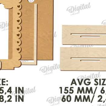 Intra απο ξύλο plywood 3mm-4mm πάχος Τρισδιάστατο εξατομικευμένο λέιζερ κορνίζας γάμου Δίασταση 20x30 cm INTRAFABR-121120519 - Image 2