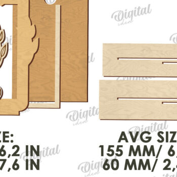 Intra απο ξύλο plywood 3mm-4mm πάχος Τρισδιάστατο εξατομικευμένο λέιζερ κορνίζας γάμου Δίασταση 20x30 cm INTRAFABR-121120307 - Image 2