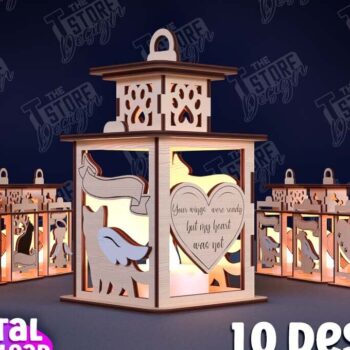 Intra απο ξύλο plywood 3mm-4mm πάχος Δέσμη κοπής με λέιζερ φαναριού 3D Pet Memorial Δίασταση 15x15 cm INTRAFABR-95351288 - Image 1