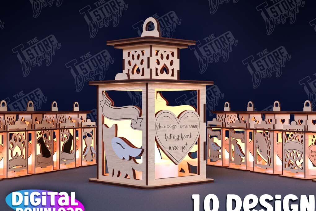 Intra απο ξύλο plywood 3mm-4mm πάχος Δέσμη κοπής με λέιζερ φαναριού 3D Pet Memorial Δίασταση 15x15 cm INTRAFABR-95351288