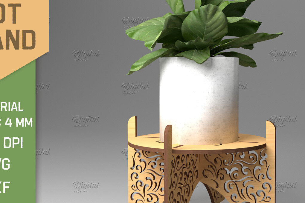 Intra απο ξύλο plywood 3mm-4mm πάχος Τρισδιάστατη . Στάντ λουλουδιών Δίασταση 30x20 cm INTRAFABR-85914670 - Image 1