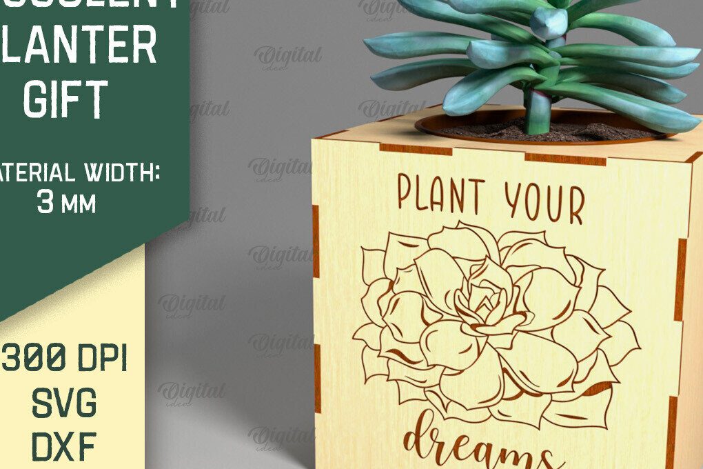 Intra απο ξύλο plywood 3mm-4mm πάχος 3D Plant Stand Δίασταση 30x20 cm INTRAFABR-92129771