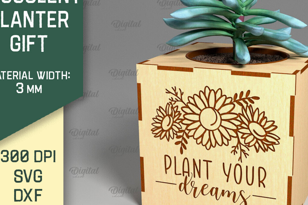 Intra απο ξύλο plywood 3mm-4mm πάχος 3D Plant Stand Δίασταση 30x20 cm INTRAFABR-92129176