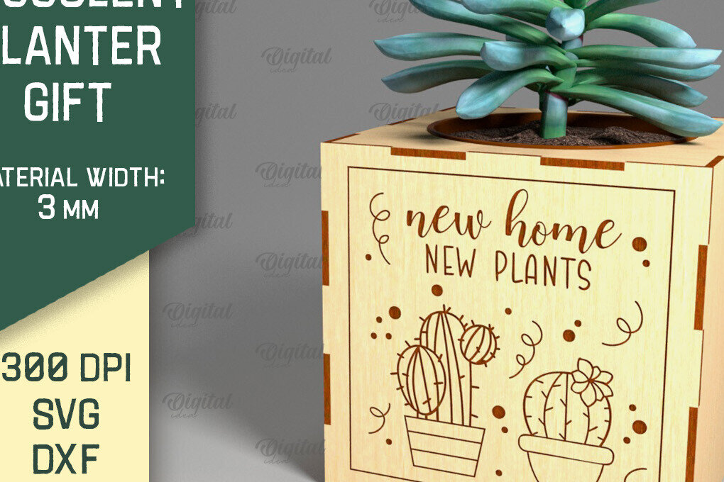 Intra απο ξύλο plywood 3mm-4mm πάχος 3D Plant Stand Δίασταση 30x20 cm INTRAFABR-92129300