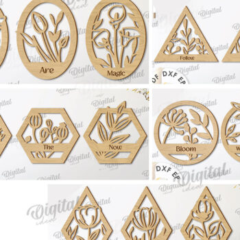 Intra απο ξύλο plywood 3mm-4mm πάχος κοπής με λέιζερ 3D φυτών διακόσμησης τοίχου Δίασταση 30x20 cm INTRAFABR-111427440 - Image 2