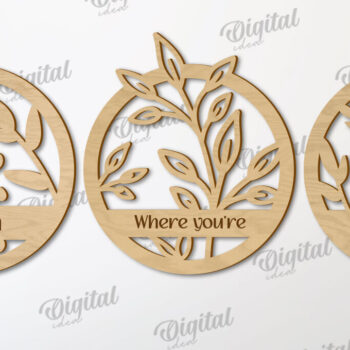 Intra απο ξύλο plywood 3mm-4mm πάχος κοπής με λέιζερ 3D φυτών διακόσμησης τοίχου Δίασταση 30x20 cm INTRAFABR-111427440 - Image 4