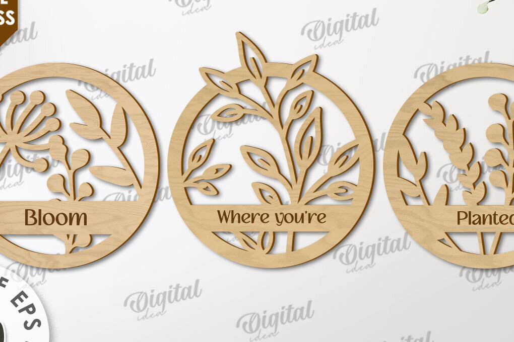 Intra απο ξύλο plywood 3mm-4mm πάχος 3D φυτά διακόσμηση τοίχου Σχεδιασμός κοπής με λέιζερ Δίασταση 30x20 cm INTRAFABR-111421901