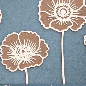 Intra απο ξύλο plywood 3mm-4mm πάχος από χαρτί 3D Poppy Flowers Δίασταση 30x20 cm INTRAFABR-121268729 - Image 1