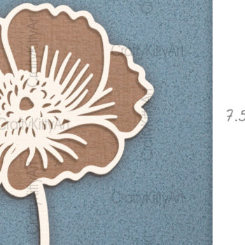 Intra απο ξύλο plywood 3mm-4mm πάχος από χαρτί 3D Poppy Flowers Δίασταση 30x20 cm INTRAFABR-121268729 - Image 2