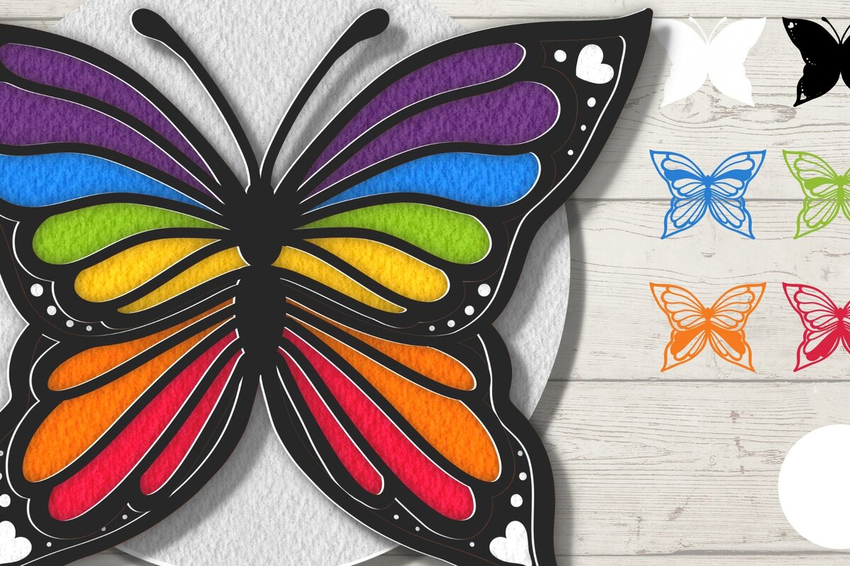 Intra απο ξύλο plywood 3mm-4mm πάχος 3D Pride Butterfly Δίασταση 30x20 cm INTRAFABR-71775735