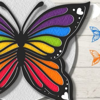 Intra απο ξύλο plywood 3mm-4mm πάχος 3D Pride Rainbow Δίασταση 15x15 cm INTRAFABR-71849398 - Image 4