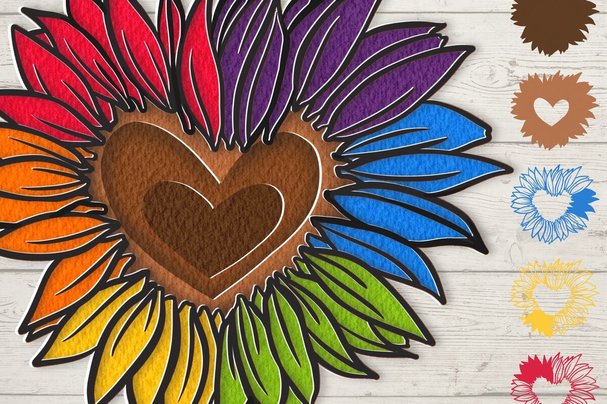 Intra απο ξύλο plywood 3mm-4mm πάχος 3D Pride Sunflower Δίασταση 30x20 cm INTRAFABR-71292995