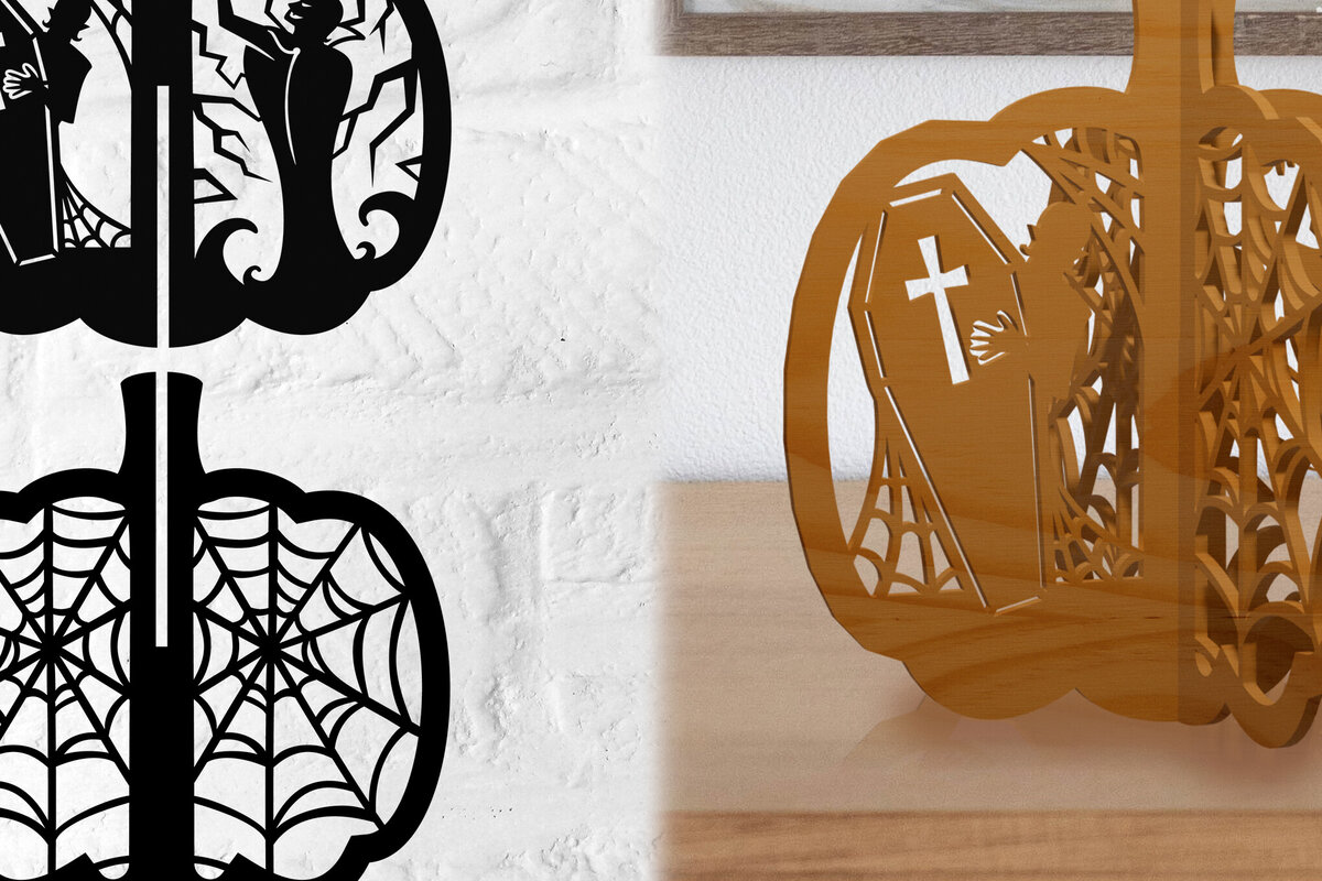 Intra απο ξύλο plywood 3mm-4mm πάχος Τρισδιάστατη κολοκύθας Δίασταση 15x15 cm INTRAFABR-79137456