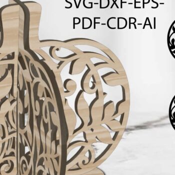 Intra απο ξύλο plywood 3mm-4mm πάχος Πρότυπο 3d κολοκύθας Δίασταση 15x15 cm INTRAFABR-106317683 - Image 1