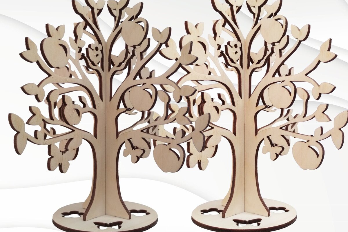Intra απο ξύλο plywood 3mm-4mm πάχος 3D παζλ Apple Tree, Ready . Δίασταση 15x15 cm INTRAFABR-34536351 - Image 2